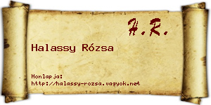 Halassy Rózsa névjegykártya