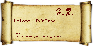 Halassy Rózsa névjegykártya